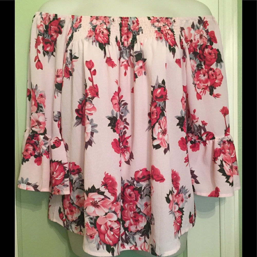 Feitong pink floral woman’s top